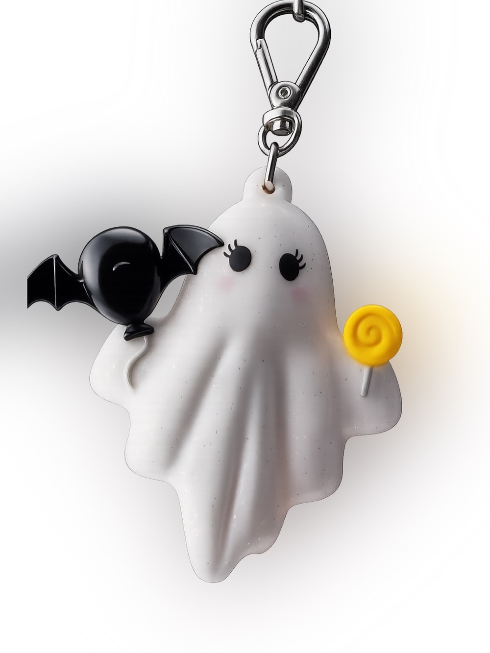 Bath & Body Works Party Ghost Glow in the Dark PocketBac Holder Silver Clip NWT